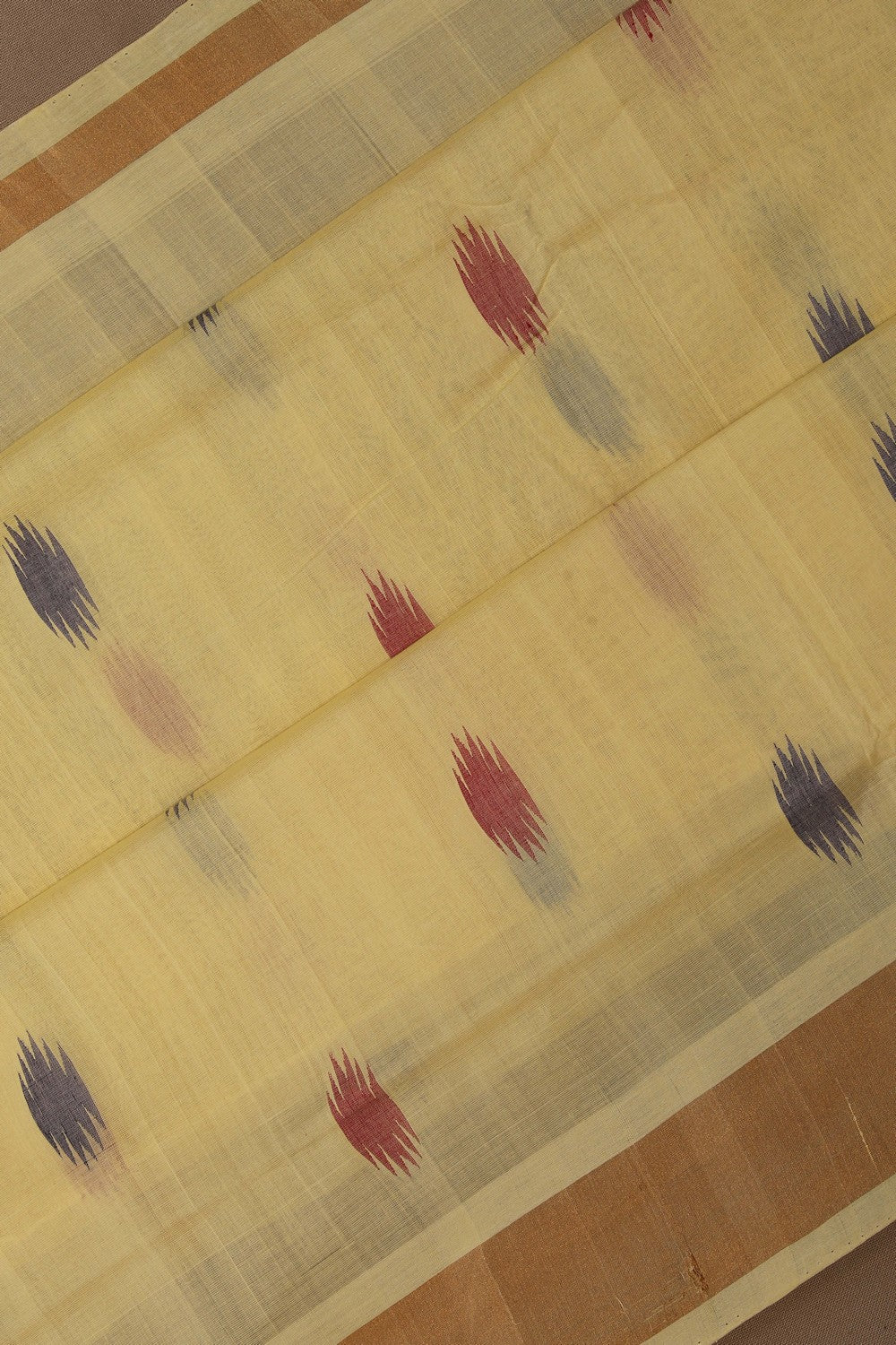 Image of Uppada Cotton Yellow Saree